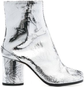 Maison Margiela Tabi metallic ankle boots Silver