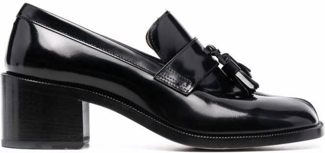 Maison Margiela Tabi tassel-detail leather loafers Black