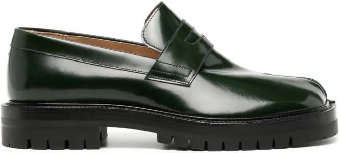 Maison Margiela Tabi County leather loafers Green