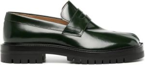 Maison Margiela Tabi patent leather loafers Green
