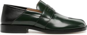 Maison Margiela Tabi penny-slot leather loafers Green