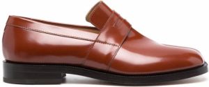 Maison Margiela Tabi-toe leather loafers Brown