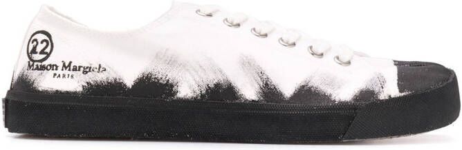 Maison Margiela Tabi-toe sprayed-effect sneakers White