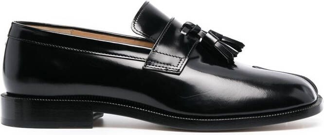 Maison Margiela Tabi tassel-detail leather loafers Black