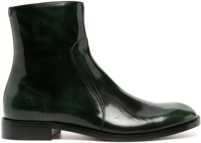 Maison Margiela waxed leather boots Green