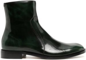 Maison Margiela wax-coated ankle boots Green