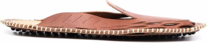 Maison Margiela whipstitch-detail slippers Brown
