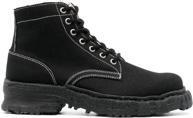 Maison MIHARA YASUHIRO side-zip canvas boots Black