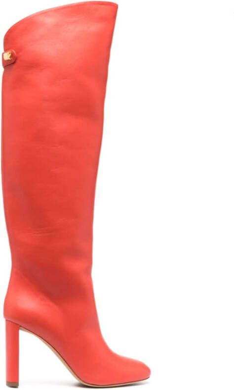 Maison Skorpios Adriana 90mm knee-high boots Red