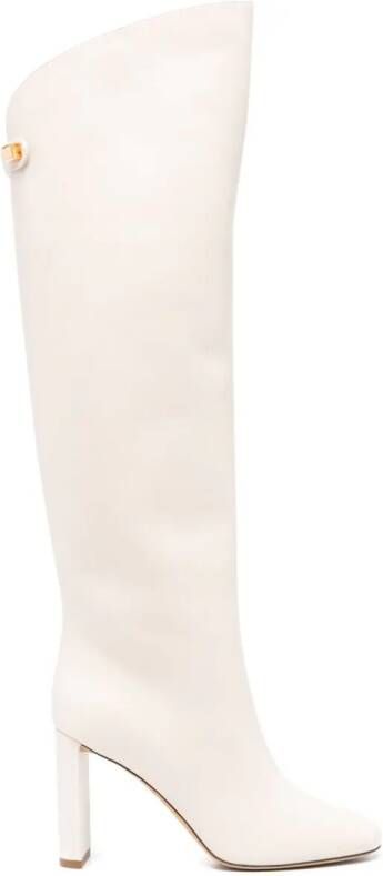 Maison Skorpios Adrianna 90mm knee-high boots Neutrals