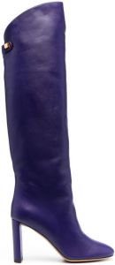 Maison Skorpios clip-fastening 100mm long boots Purple