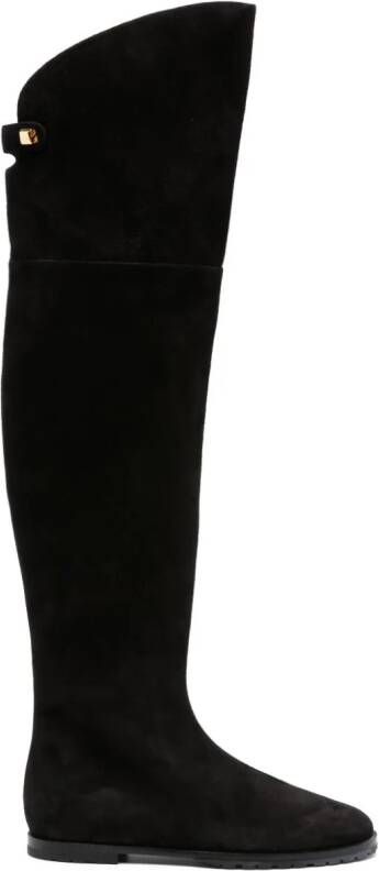 Maison Skorpios Stefania knee-high suede boots Black