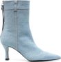 Maje 75mm pointed-toe denim ankle boots Blue - Thumbnail 1