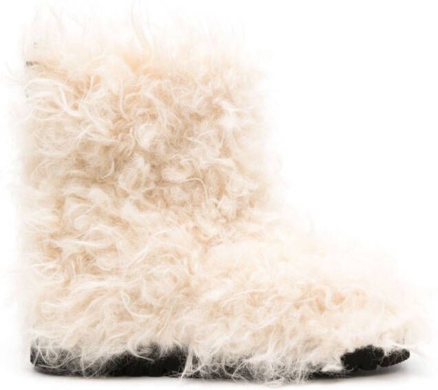 Maje faux-fur ankle boots White