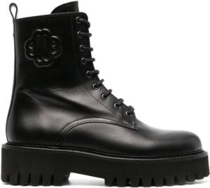 Maje Fredy leather lace-up boots Black