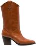 Maje 75mm leather cowboy boots Brown - Thumbnail 1