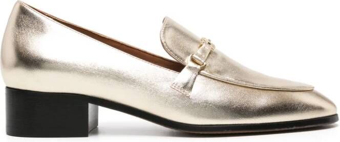 Maje metallic leather loafers Gold