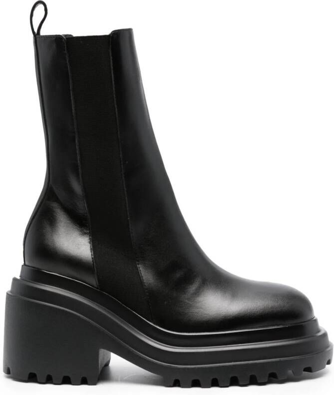 Maje 75mm leather ankle boots Black