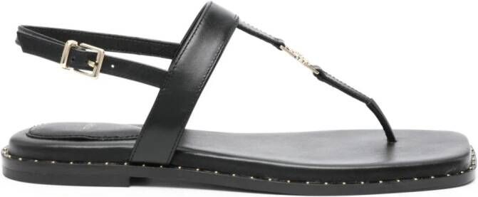 Maje slingback leather sandals Black