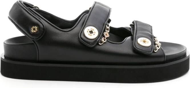 Maje touch-strap leather sandals Black