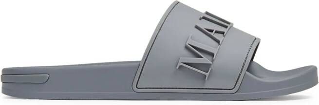 Mallet logo-embossed slides Grey