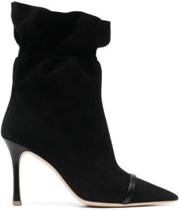 Malone Souliers 100mm Fallon suede pointed-toe boots Black