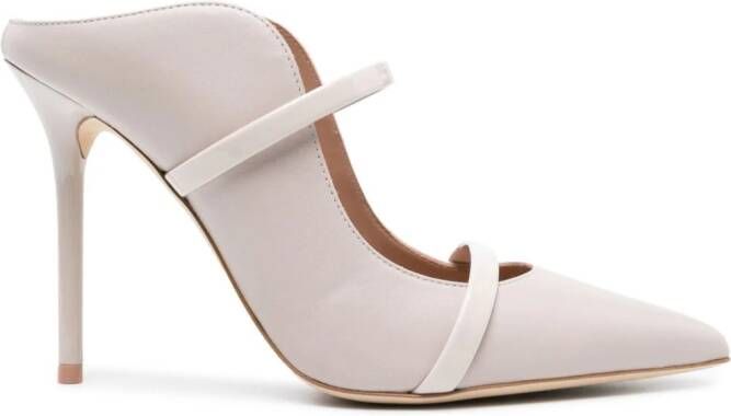 Malone Souliers 100mm Maureen leather mules Neutrals