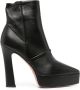 Malone Souliers 130mm platform leather ankle boots Black - Thumbnail 1