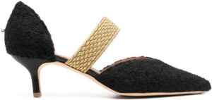 Malone Souliers 60mm shearling-trim pumps Black