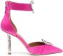 Malone Souliers 95mm heart-charm leather pumps Pink - Thumbnail 1