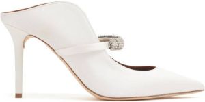 Malone Souliers Bella 85mm crystal-embellished mules White