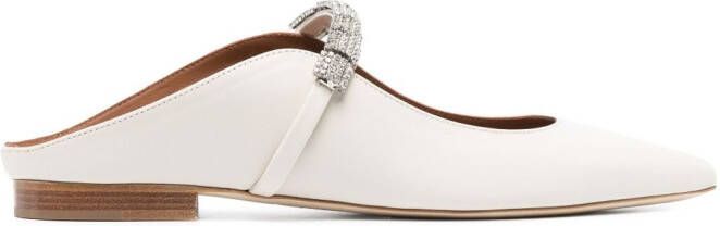 Malone Souliers Bella crystal-embellished flat mules White