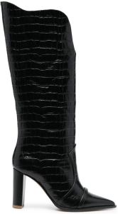 Malone Souliers Claude crocodile-embossed boots Black