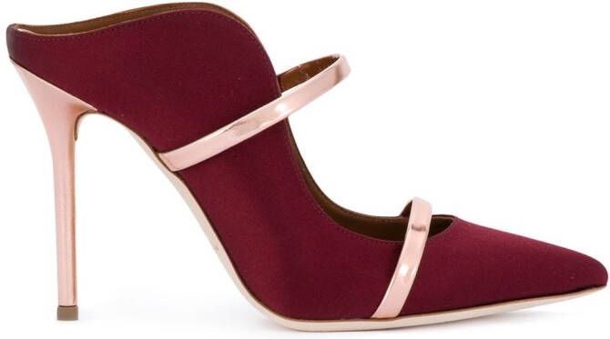 Malone Souliers contrast heeled mules Red