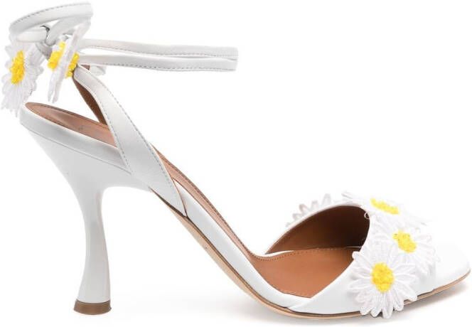 Malone Souliers floral-appliqué mid heel sandals White