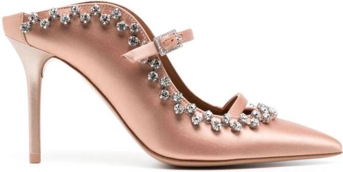 Malone Souliers Gala 100mm crystal-embellished mules Pink