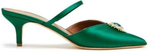 Malone Souliers gem-detail 45mm pointed mule Green