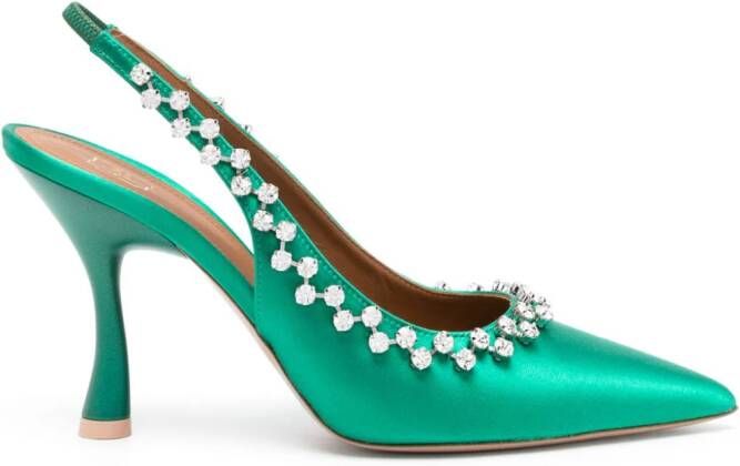 Malone Souliers Giselle 90mm crystal-embellished pumps Green