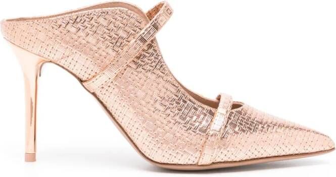 Malone Souliers interwoven-embossed leather mules Gold