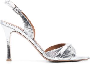 Malone Souliers Jayce 90mm textured leather slingback sandals Grey