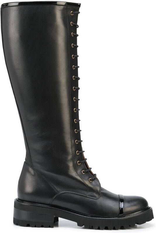 Malone Souliers lace-up knee-length boots Black