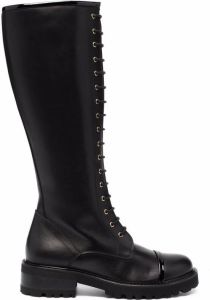 Malone Souliers lace-up leather knee-length boots Black