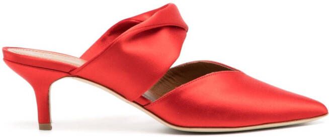 Malone Souliers Maisie 45mm satin mules Red