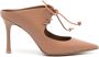 Malone Souliers Marcia 90mm lace-up leather mules Neutrals - Thumbnail 1