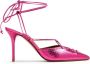 Malone Souliers Marianna 85mm embossed lizard-skin pumps Pink - Thumbnail 1