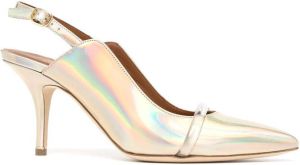 Malone Souliers Marion 70mm holographic-effect pumps Silver