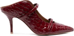 Malone Souliers Maureen 70mm embossed-effect mules Red