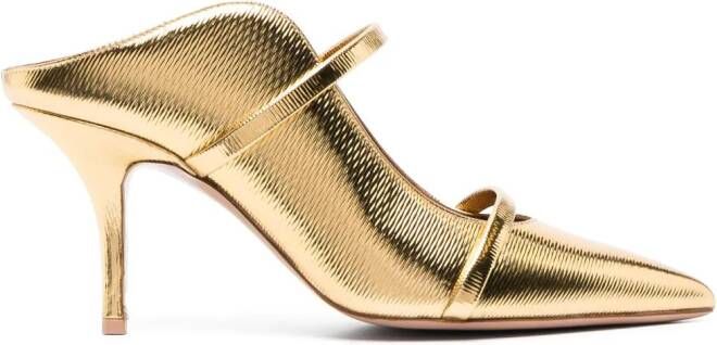 Malone Souliers Maureen 70mm leather mules Gold
