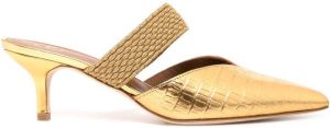 Malone Souliers metallic-effect pointed mules Gold