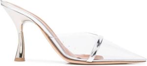 Malone Souliers metallic-effect pointed mules Silver